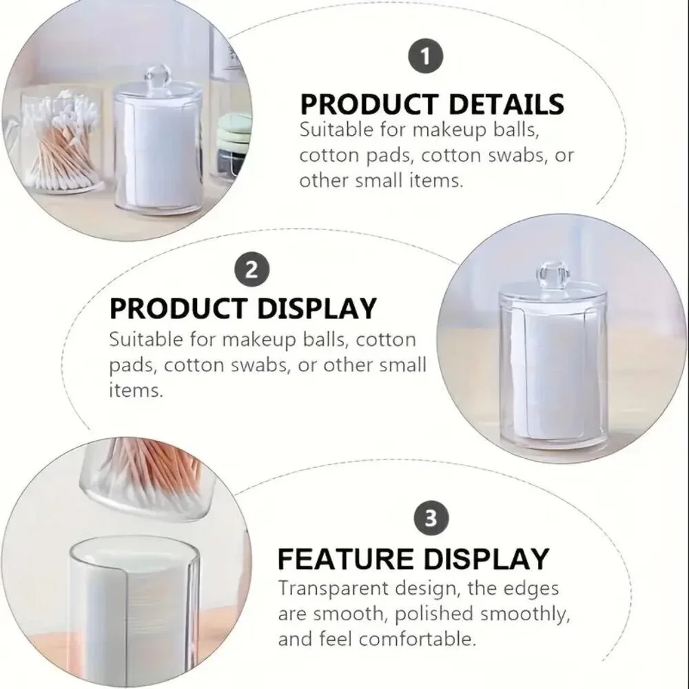 Stacked Acrylic Cotton Swab & Cotton Rounds Holder